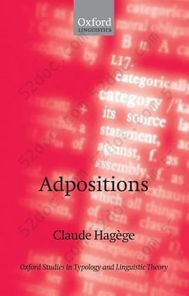 Adpositions (Oxford Studies in Typology and Linguistic Theory)