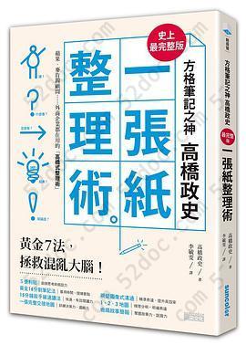 方格筆記之神高橋政史，最完整版「一張紙整理術」: 黃金７法，拯救混亂大腦！(內附高橋設計超整理術表格)