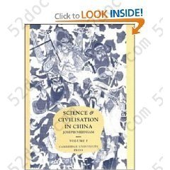 Science and civilisation in China: Volume 1: Introductory Orientations